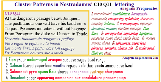 Nostradamus Prophecies verse C10 Q11 Decadent paper comparing candidature pre-campaign