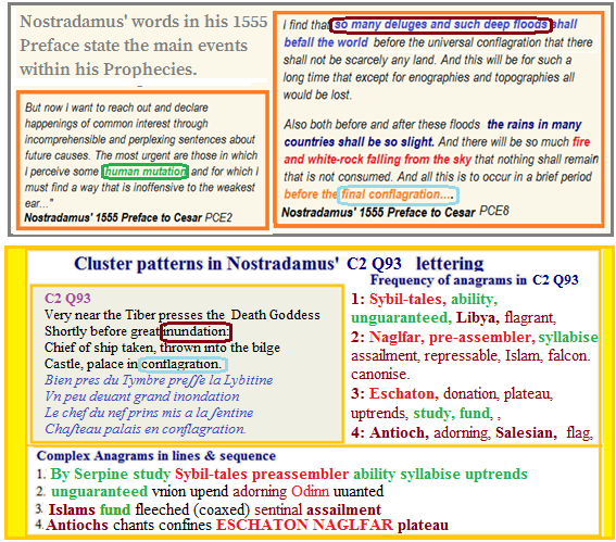 Nostradamus verse C2 Q93 - the critical stories in Ns prophecies