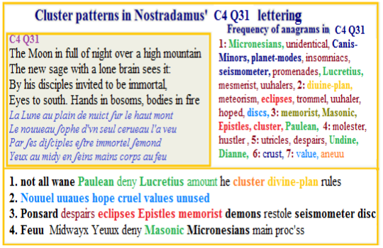 Nostradamus centuries 4 quatrain 31 linking his prophecies to content inEpistle's  Axis Shift Quote