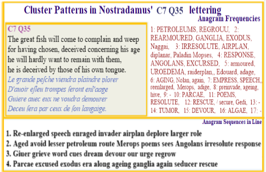  Nostradamus Centuries 7 Quatrain 35 longer life leads to deception in petroleum appea Fates tampered nervous system. 