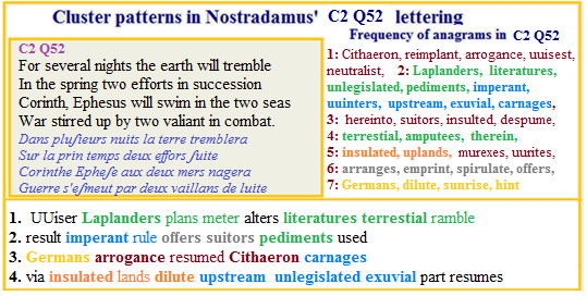 Nostradamus C2 Q52 Earth Tremors German Arrogance