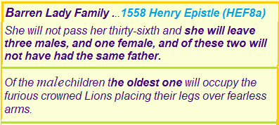 Epistle quote for two children Barren Lady Oldest Son British links