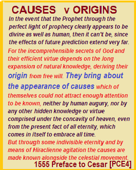Quote from Cesar 1555 Preface from PCE4 on Causes and Origins of things mentioned in Nostradamus Prophecies